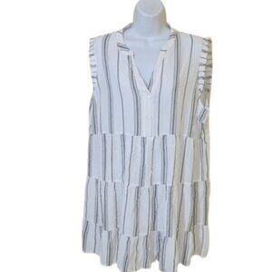 White and Black Short Mini Sleeveless Dress Size XL  ---